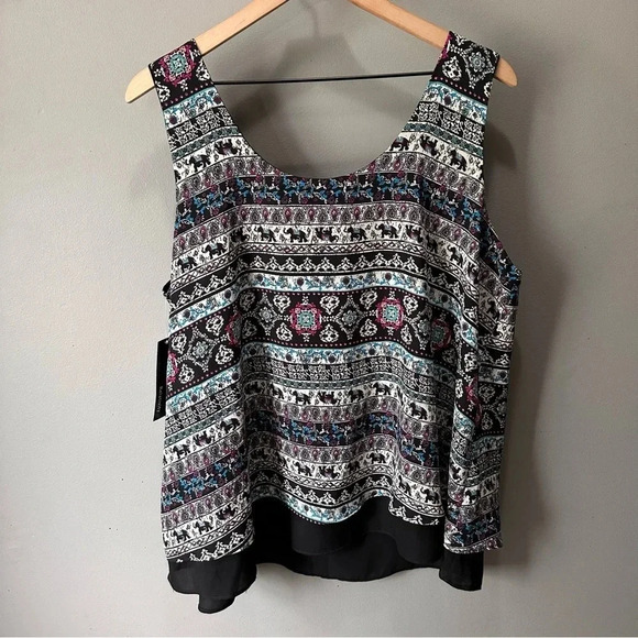 RELATIVITY ELEPHANT PRINT TANK TOP NWT XL - Picture 6 of 8
